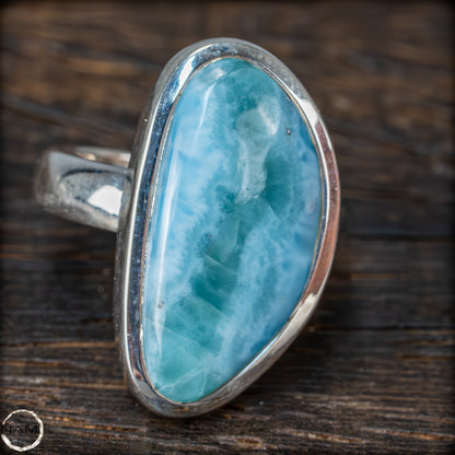 Natürlicher Larimar Ring 925 Silber - 8,96g - 44,80ct