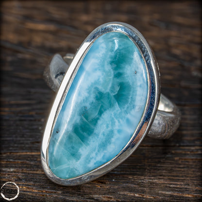 Natürlicher Larimar Ring 925 Silber - 8,96g - 44,80ct