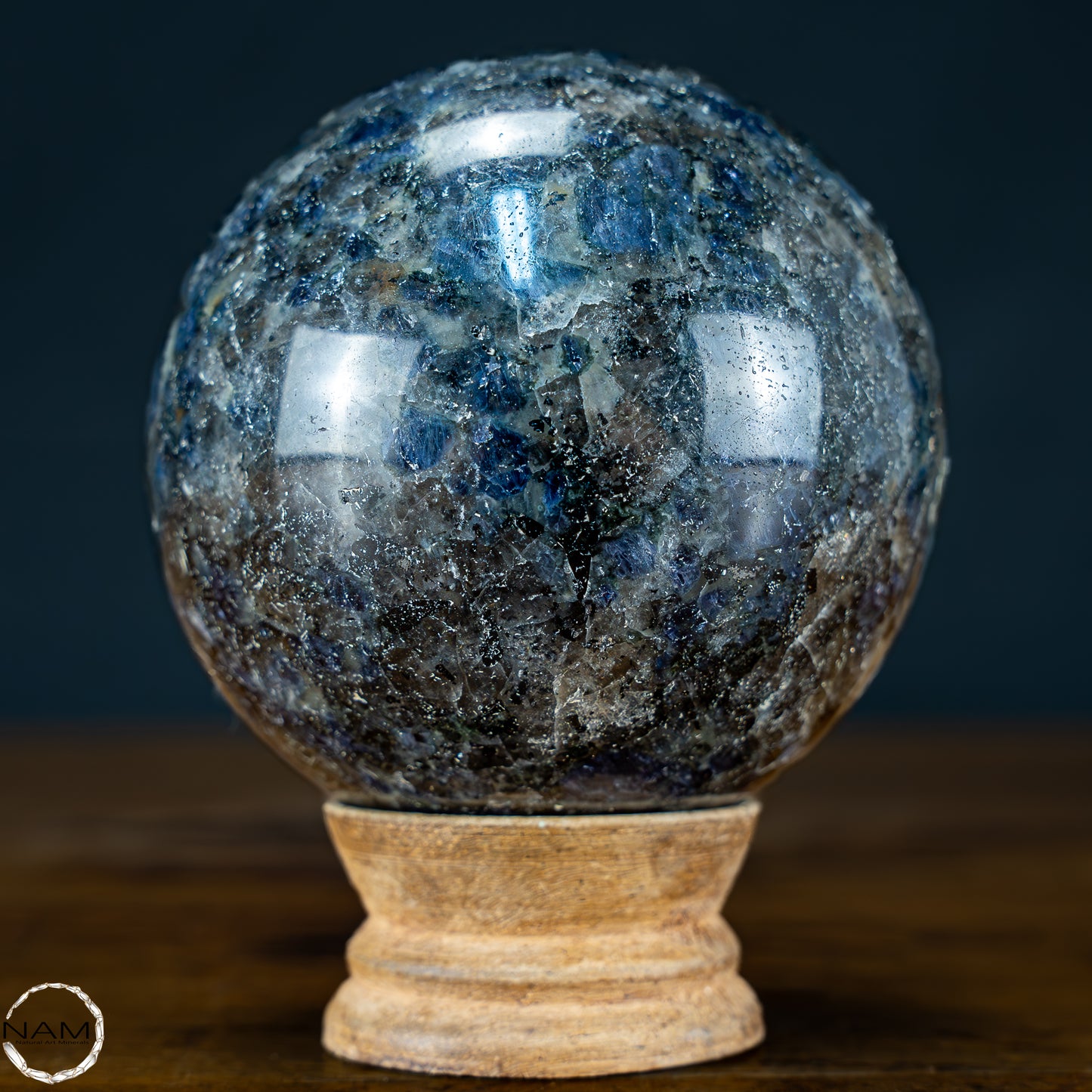 Natürliche Blaue Cordierit-Kristall Kugel, Spitzenqualität - 729,78g - 80mm