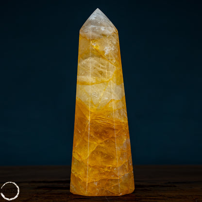 Natürlicher Quarz-Kristall Obelisk "Golden Healer" - 679,22g