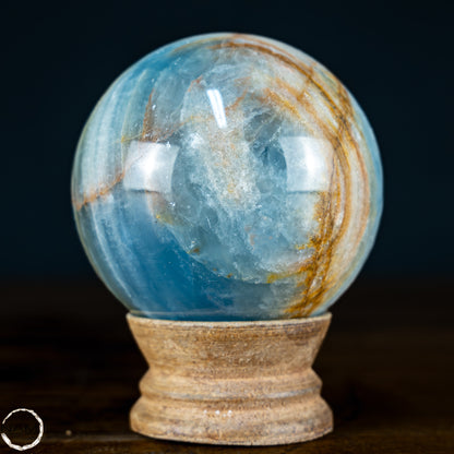 Seltene Natürlich Blaue Onyx-Kristall Kugel, Argentinien - 391,66g - 65mm