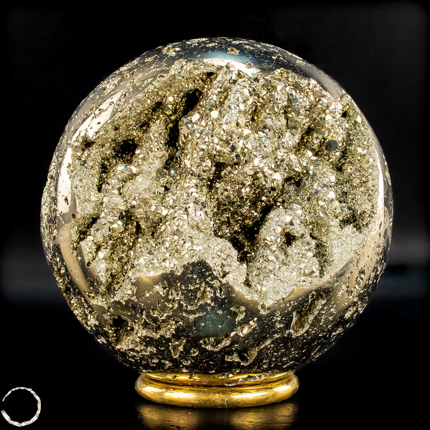 Natürliche Dekorative Pyrit-Kristall Kugel / Druse - 1442,72g