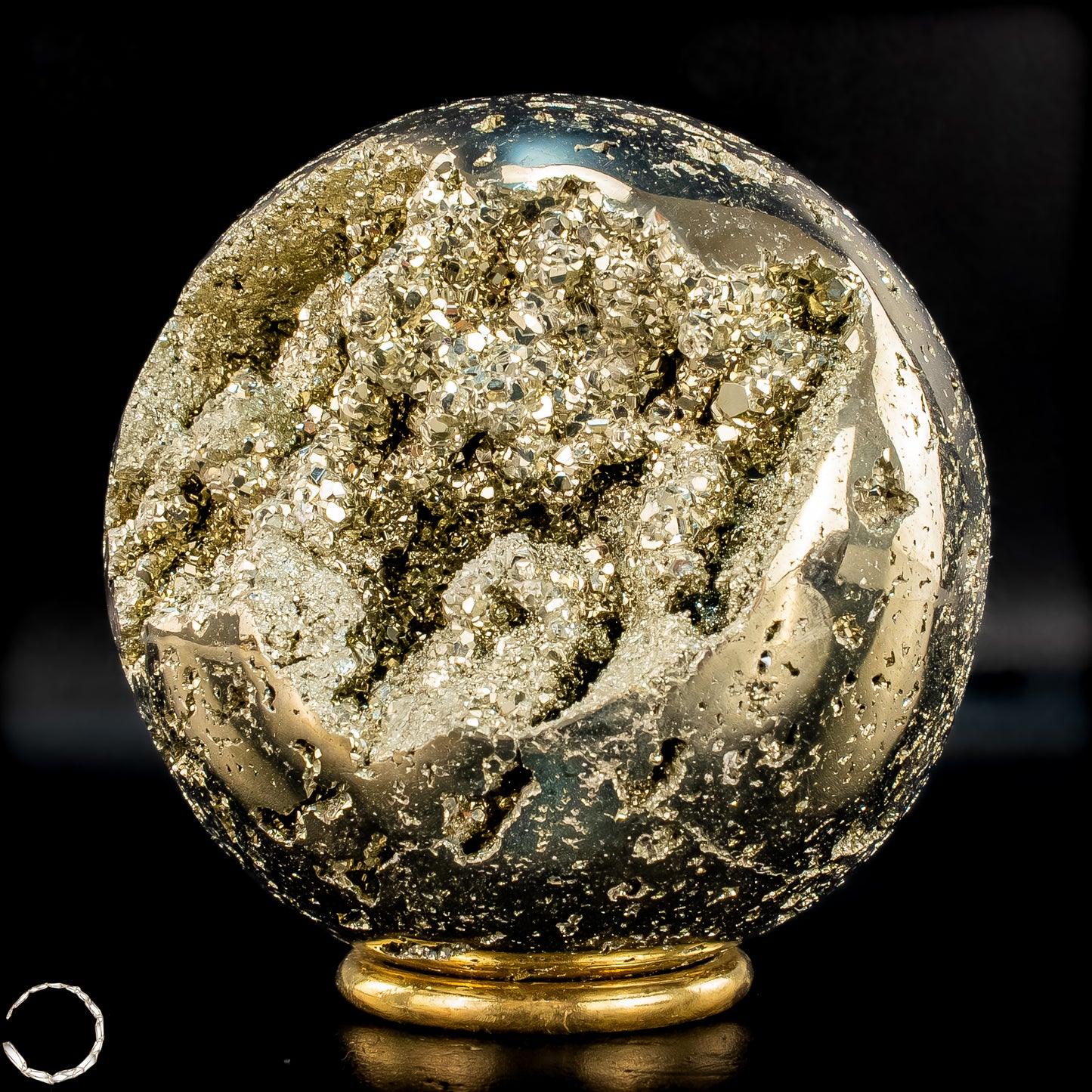 Natürliche Dekorative Pyrit-Kristall Kugel / Druse - 1442,72g