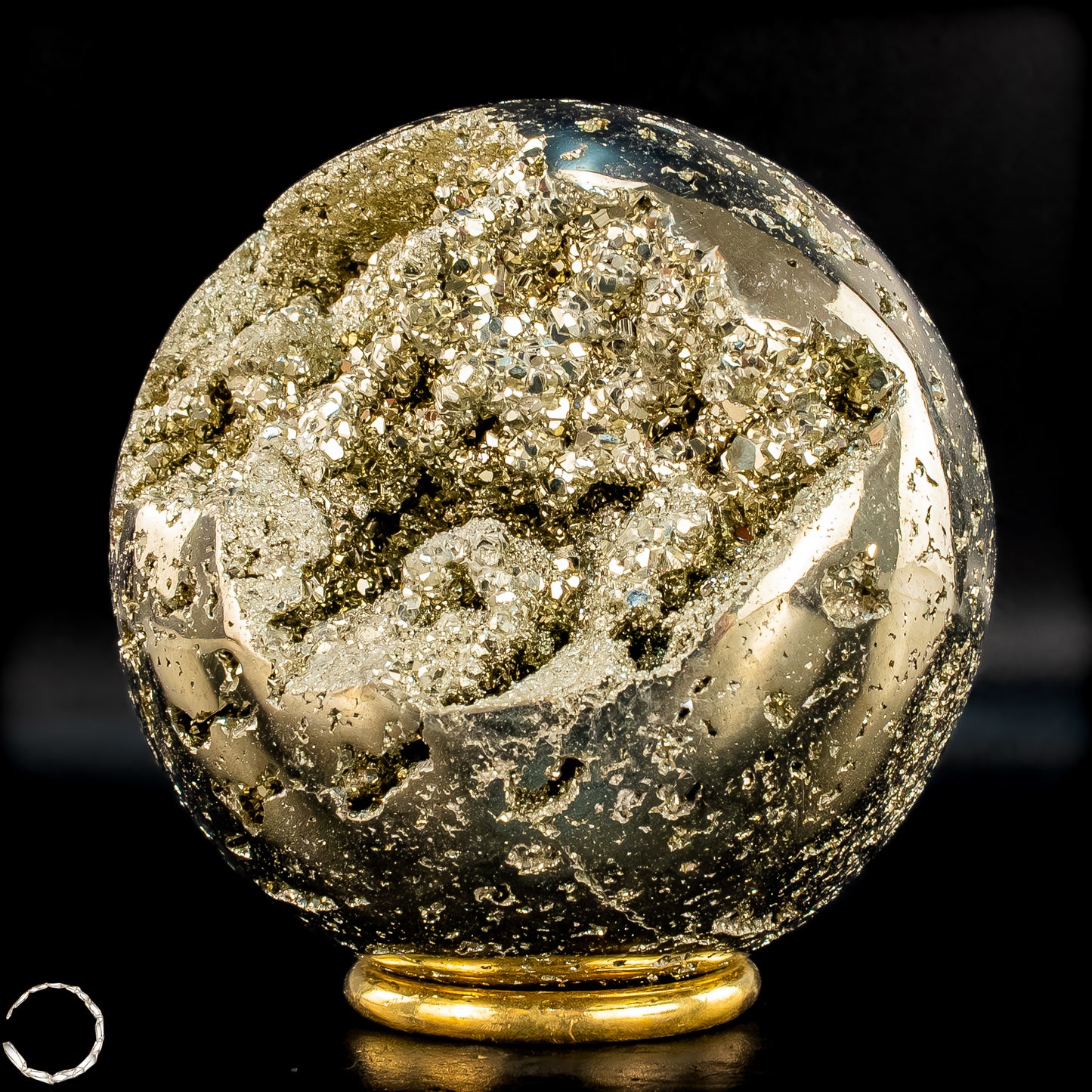 Natürliche Dekorative Pyrit-Kristall Kugel / Druse - 1442,72g