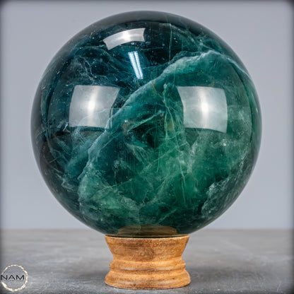 Natürliche Grüne Fluorit Kristallkugel, China - 2632,91g - 123mm