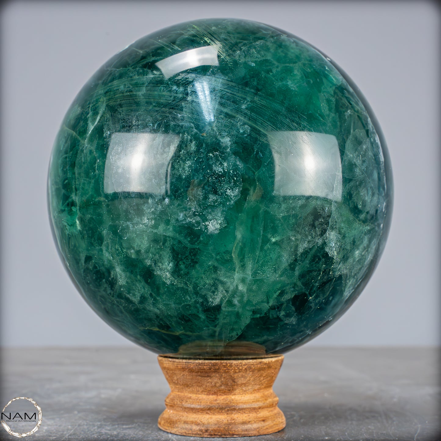 Natürliche Grüne Fluorit Kristallkugel, China - 2632,91g - 123mm