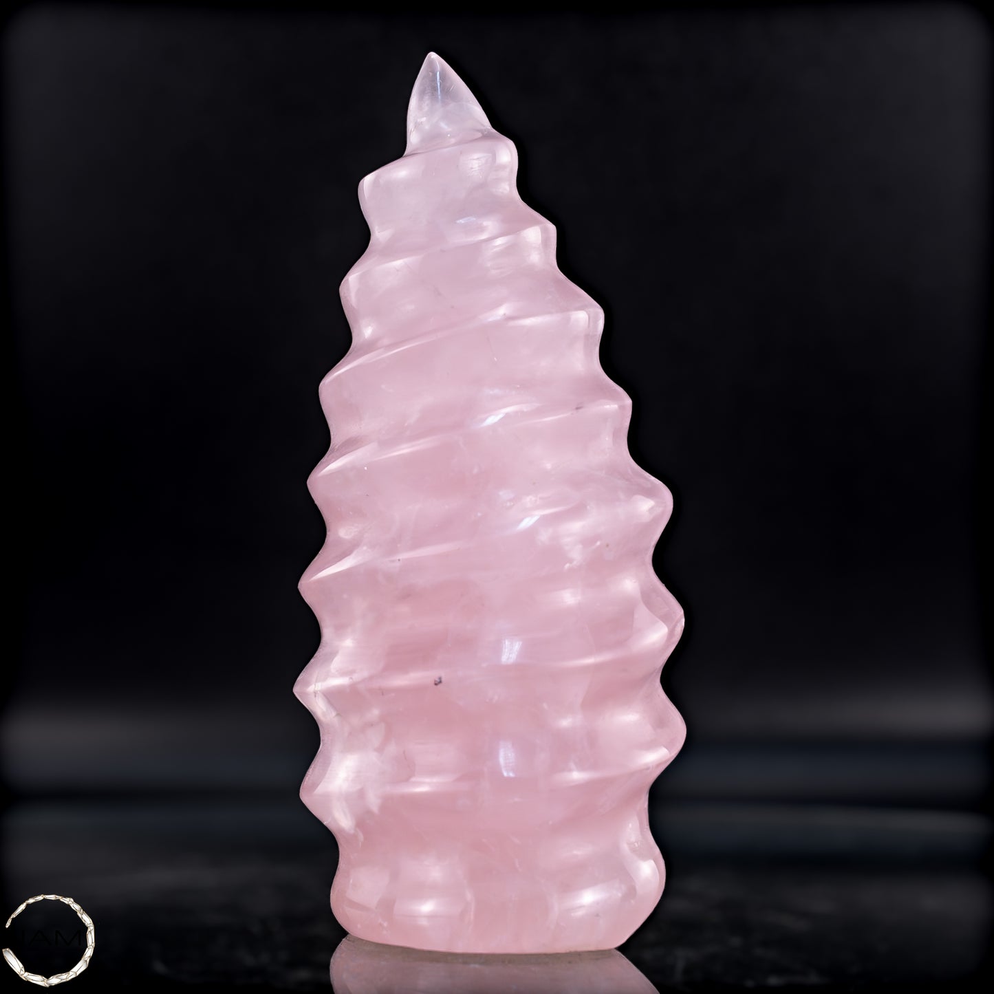 Rosenquarz Tempelflamme –  Kristallskulptur aus Brasilien - 698,54g