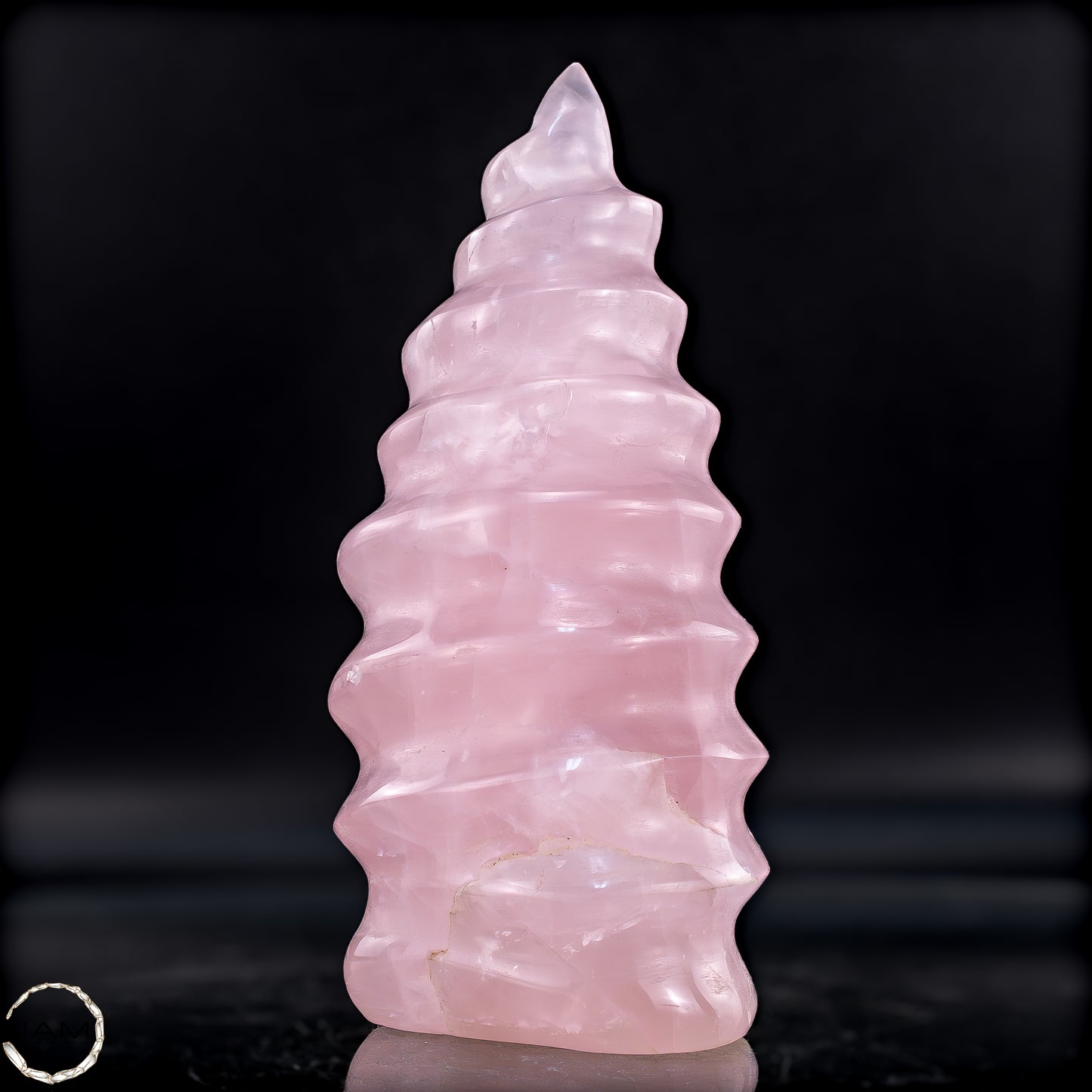 Rosenquarz Tempelflamme –  Kristallskulptur aus Brasilien - 698,54g