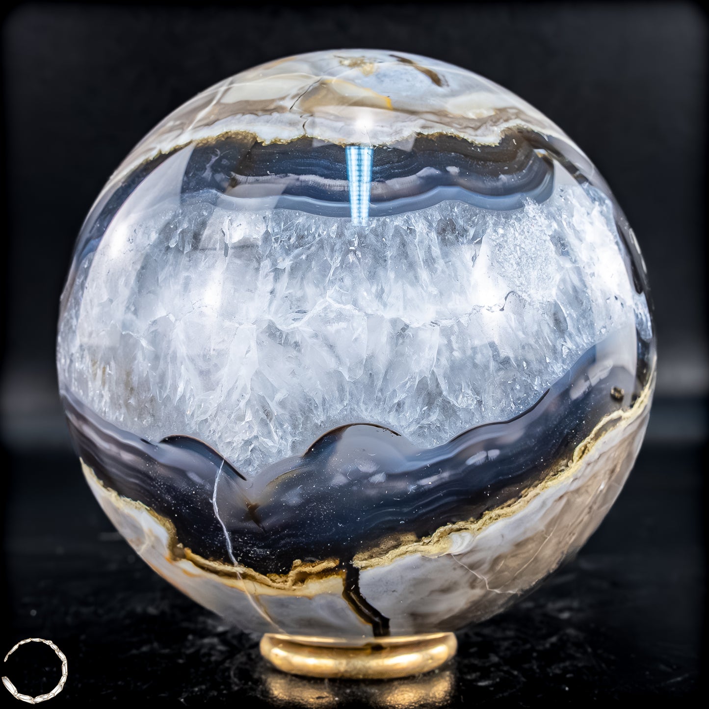 Natürlicher Moos Achat Kristall-Kugel, UV-Reactiv - 695,88g - 80mm