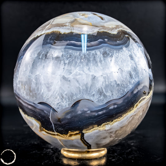 Natürlicher Moos Achat Kristall-Kugel, UV-Reactiv - 695,88g - 80mm