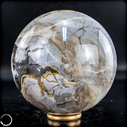 Natürlicher Moos Achat Kristall-Kugel, UV-Reactiv - 695,88g - 80mm