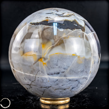 Natürlicher Moos Achat Kristall-Kugel, UV-Reactiv - 695,88g - 80mm