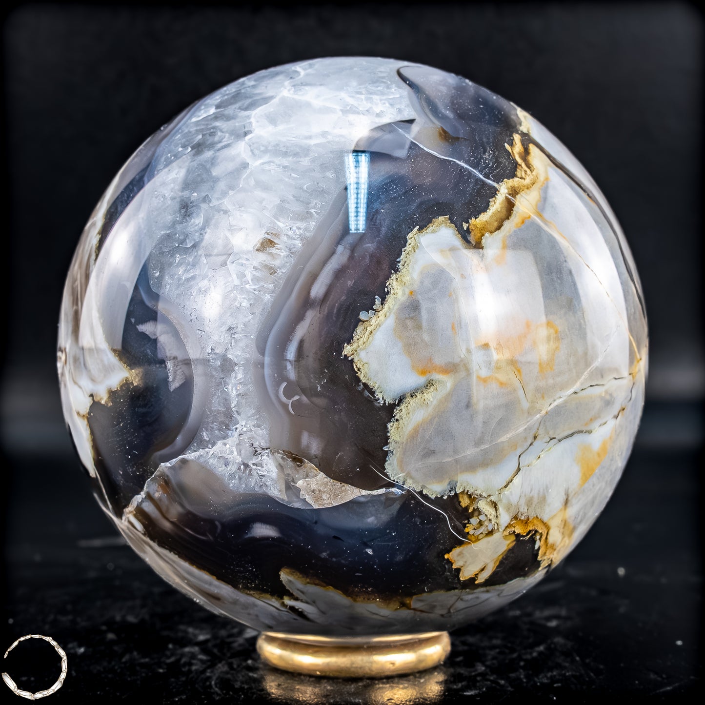 Natürlicher Moos Achat Kristall-Kugel, UV-Reactiv - 695,88g - 80mm