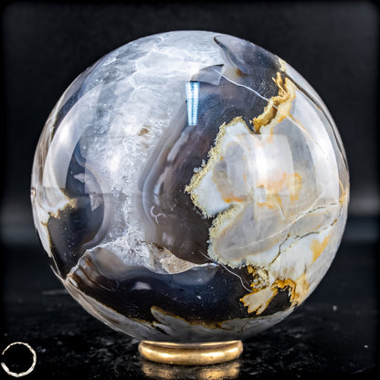 Natürlicher Moos Achat Kristall-Kugel, UV-Reactiv - 695,88g - 80mm
