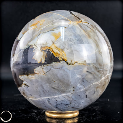 Natürlicher Moos Achat Kristall-Kugel, UV-Reactiv - 695,88g - 80mm