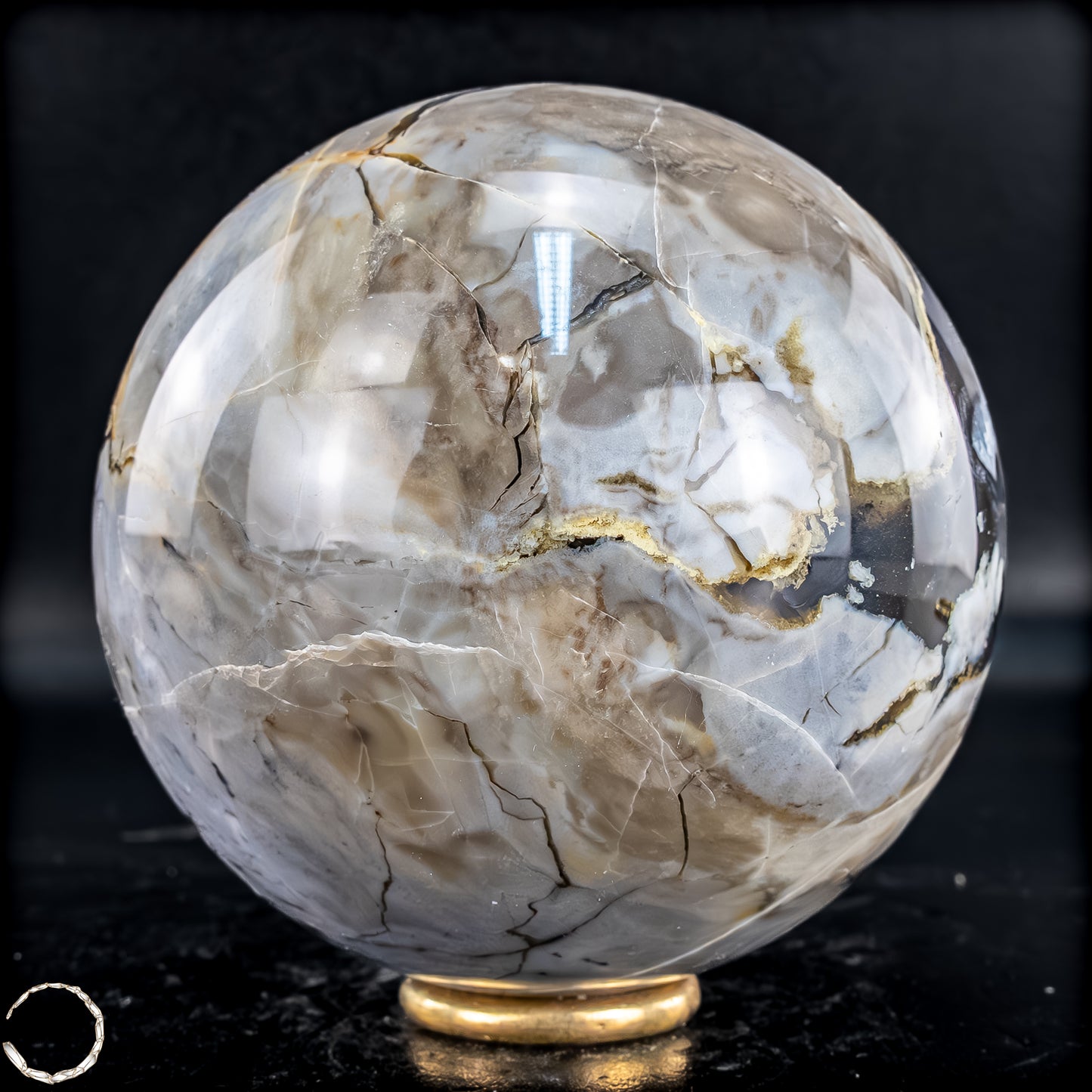 Natürlicher Moos Achat Kristall-Kugel, UV-Reactiv - 695,88g - 80mm