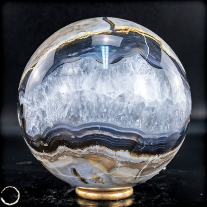 Natürlicher Moos Achat Kristall-Kugel, UV-Reactiv - 695,88g - 80mm
