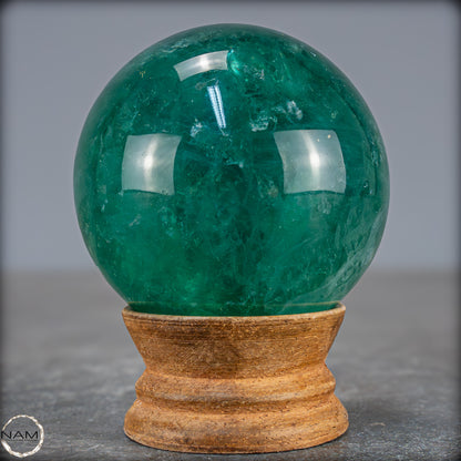 Natürliche Grüne Fluorit Kristallkugel, China - 369,55g - 60mm