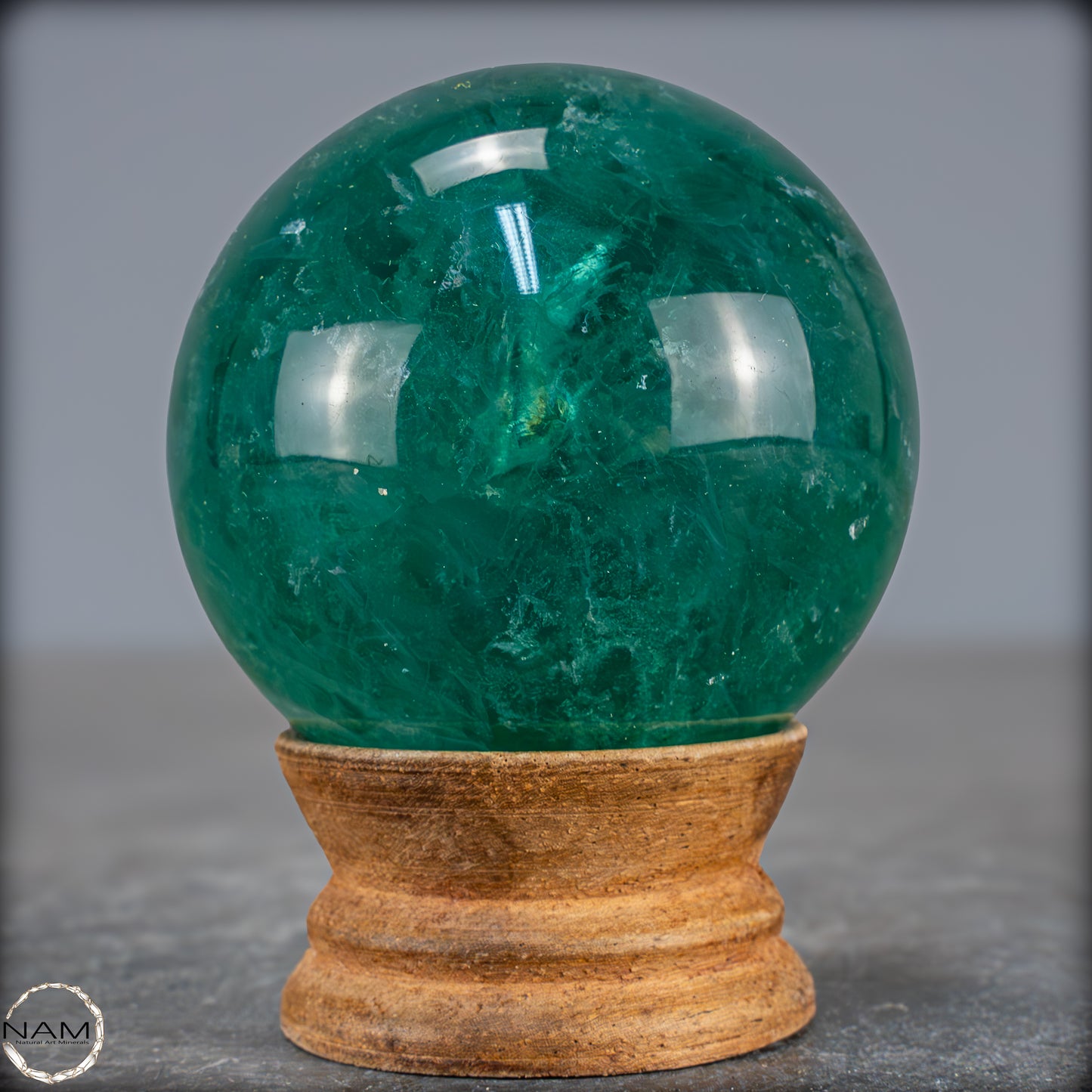 Natürliche Grüne Fluorit Kristallkugel, China - 369,55g - 60mm