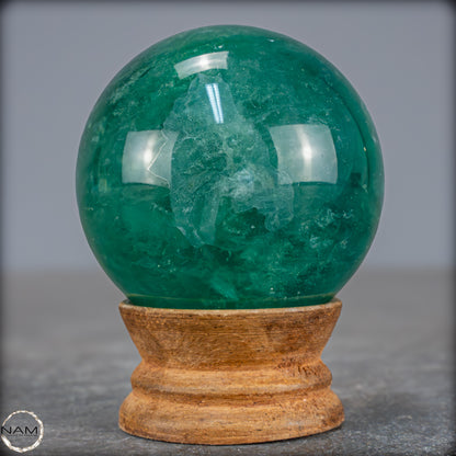 Natürliche Grüne Fluorit Kristallkugel, China - 369,55g - 60mm