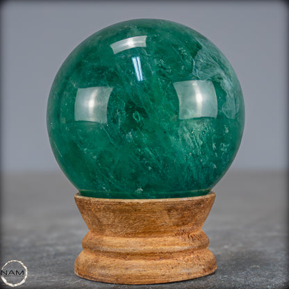 Natürliche Grüne Fluorit Kristallkugel, China - 369,55g - 60mm