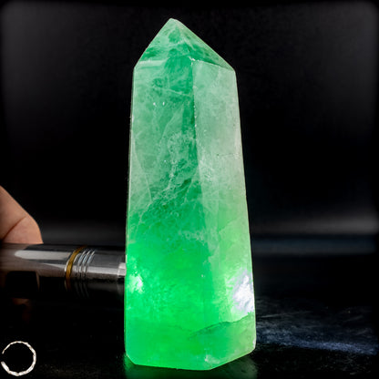 Natürlicher Grüner Fluorit-Kristall Obelisk - 312,45g