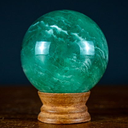 Naturliche Blau-Grüne Fluorit Kugel mit Achat, China - 638,19g - 72,7mm