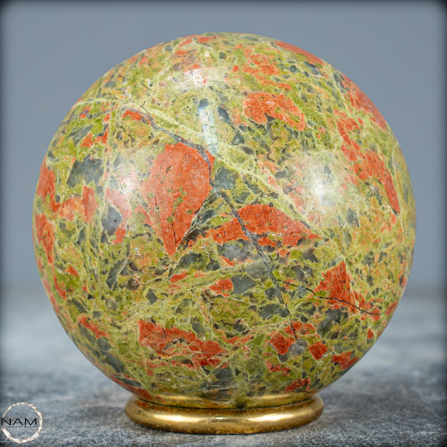 Natürliche Unakit-Kristall Kugel aus Indien - 802,35g - 80mm