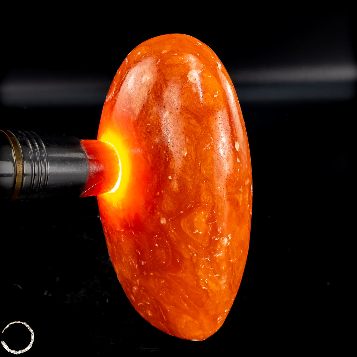 Natürliche Orangencalcit Kristall-Freiform - 523,23g