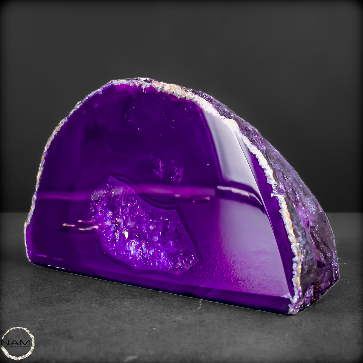 Lila Achat-Scheibe – Leuchtendes Violett  - 528,26g