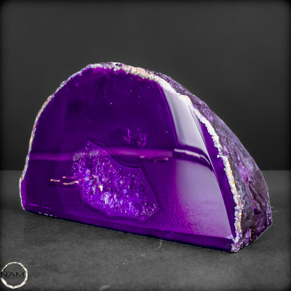 Lila Achat-Scheibe – Leuchtendes Violett  - 528,26g