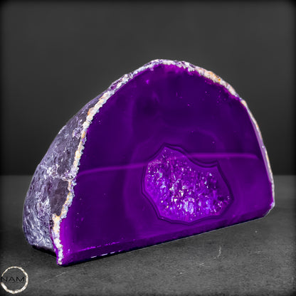 Lila Achat-Scheibe – Leuchtendes Violett  - 528,26g