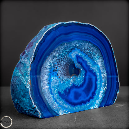 Achat-Scheibe in leuchtendem Blau - 700,01g