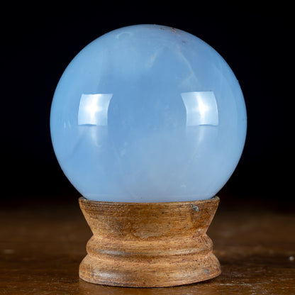 Blauer Chalcedon als Kugel - 302,02g - 60,5mm