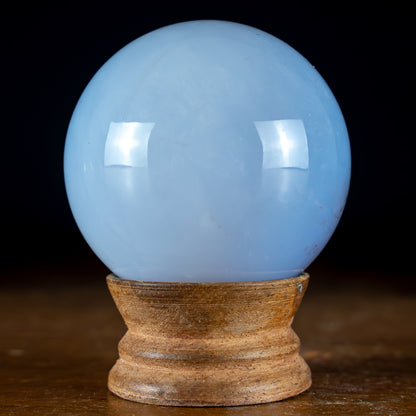 Blauer Chalcedon als Kugel - 302,02g - 60,5mm