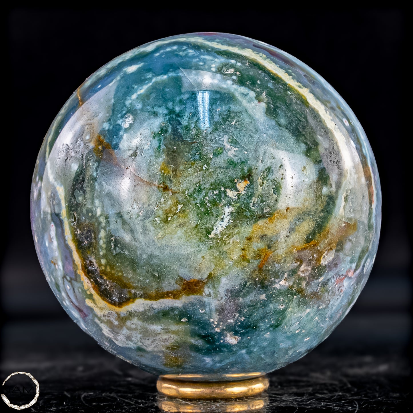 Ocean Achat Kugel – Monumentale Naturform - 800,38g