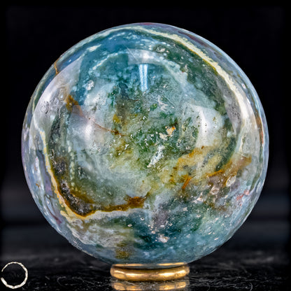 Ocean Achat Kugel – Monumentale Naturform - 800,38g