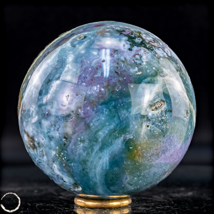 Ocean Achat Kugel – Monumentale Naturform - 800,38g