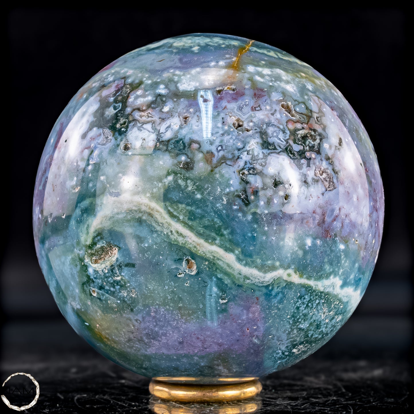 Ocean Achat Kugel – Monumentale Naturform - 800,38g