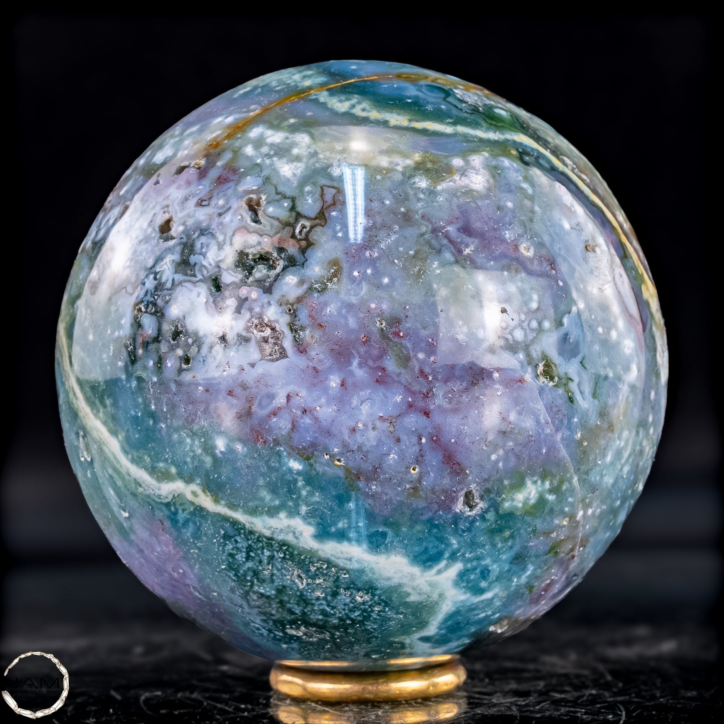 Ocean Achat Kugel – Monumentale Naturform - 800,38g