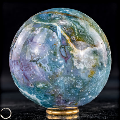 Ocean Achat Kugel – Monumentale Naturform - 800,38g