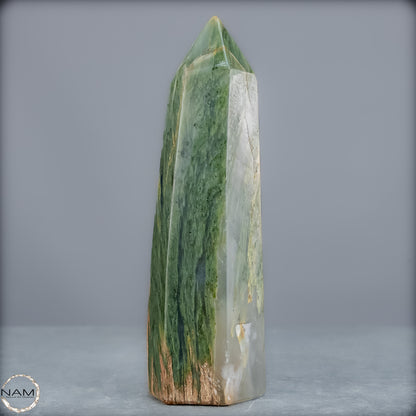 Natürliche Grüne-Quarzkristall Obelisk aus Brasilien - 349,18g