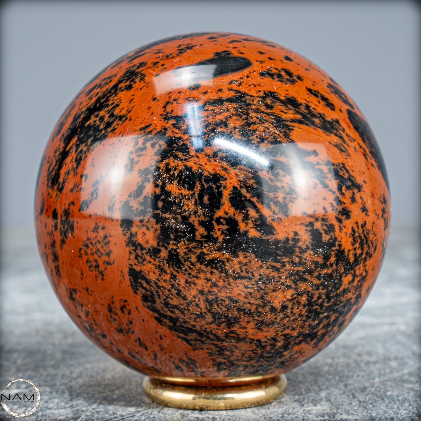 Natürliche Mahagoni-Obsidian Kristall-Kugel - 377,45g - 67mm