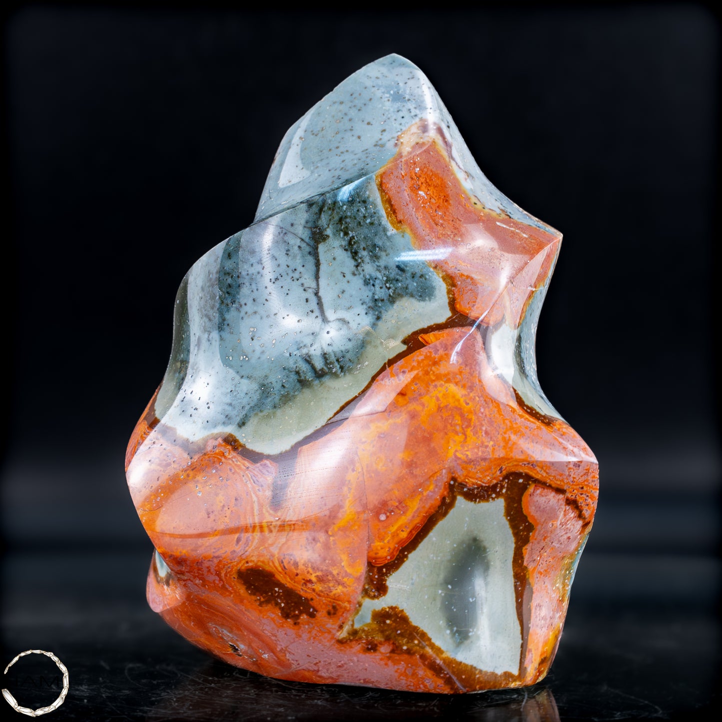 Natürliche Polychrome Jaspis Kristall-Flamme - 605,78g