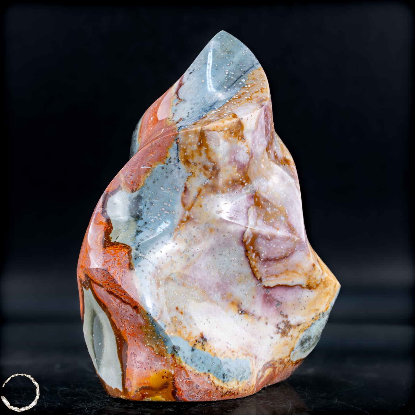 Natürliche Polychrome Jaspis Kristall-Flamme - 605,78g