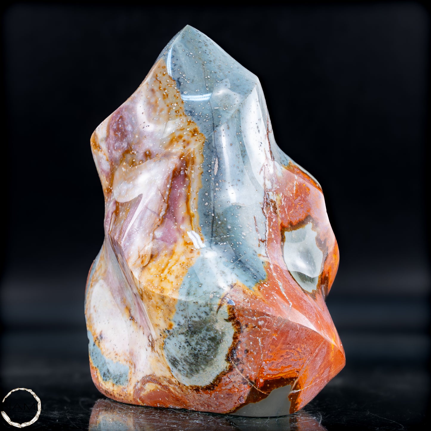 Natürliche Polychrome Jaspis Kristall-Flamme - 605,78g