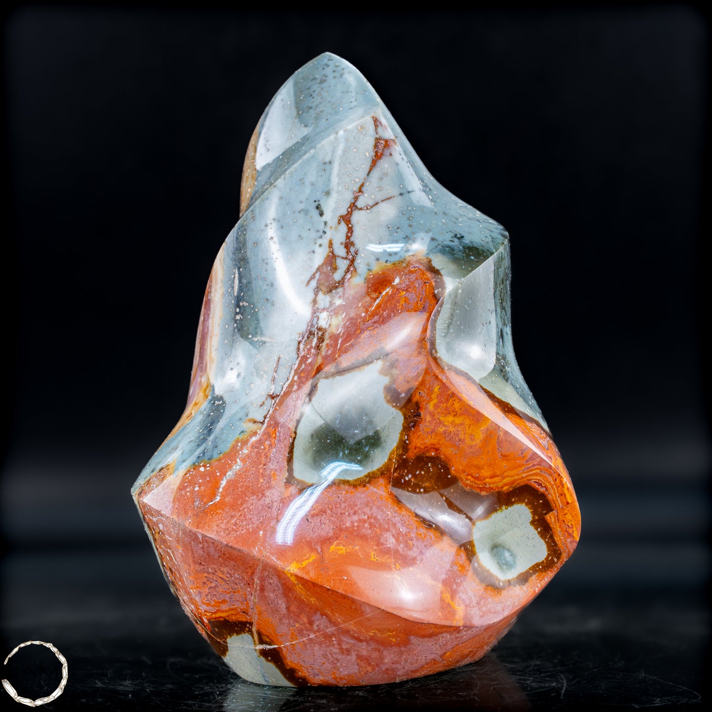 Natürliche Polychrome Jaspis Kristall-Flamme - 605,78g