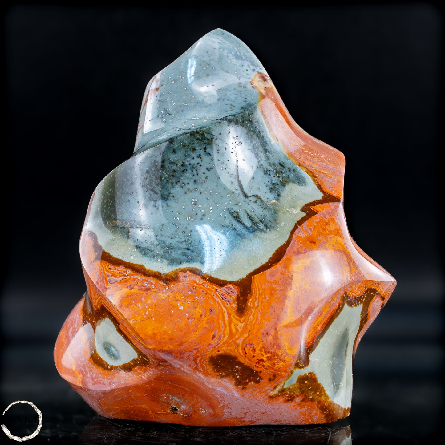 Natürliche Polychrome Jaspis Kristall-Flamme - 605,78g