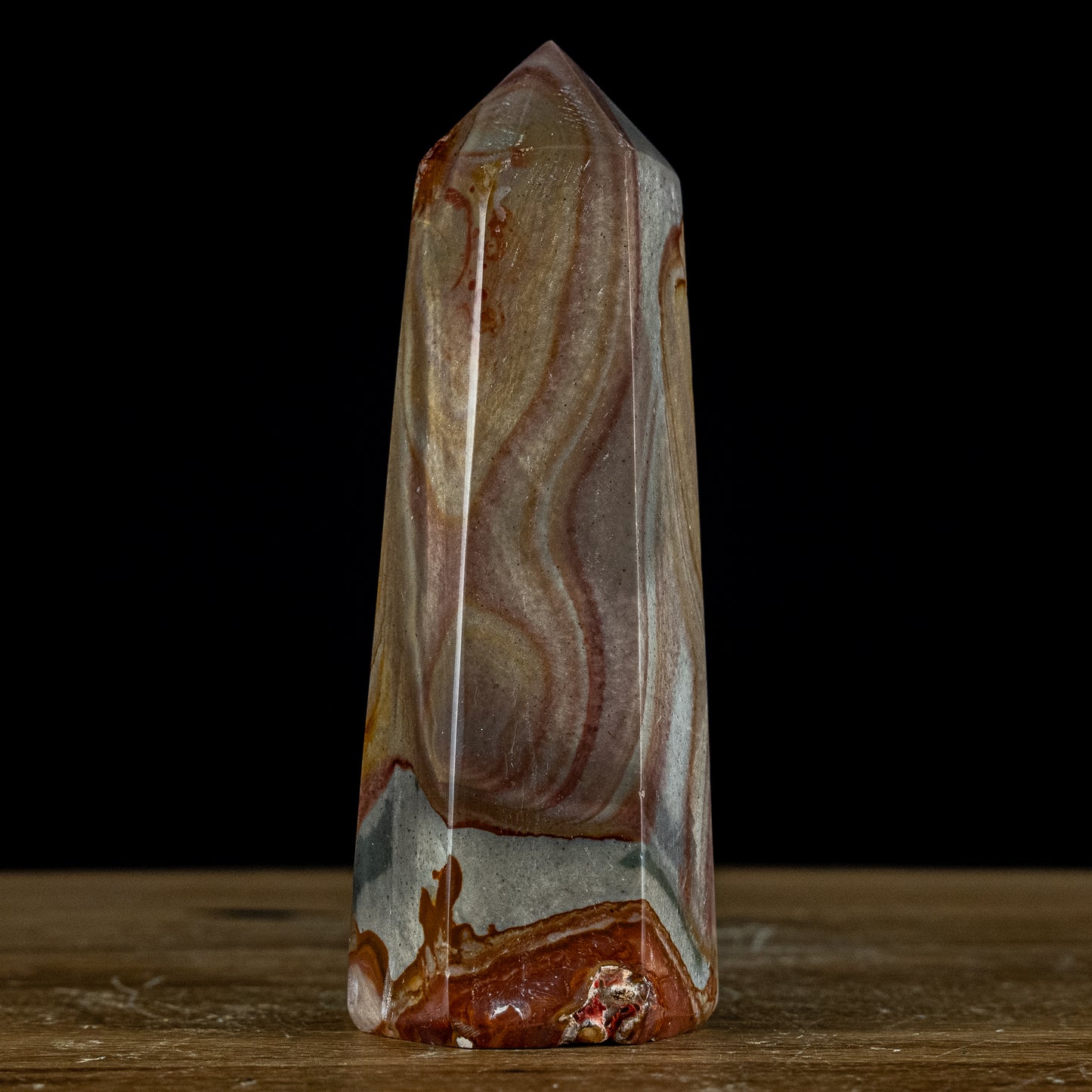 Polychromer Jaspis Obelisk - 581,17g - 153x60x49 mm