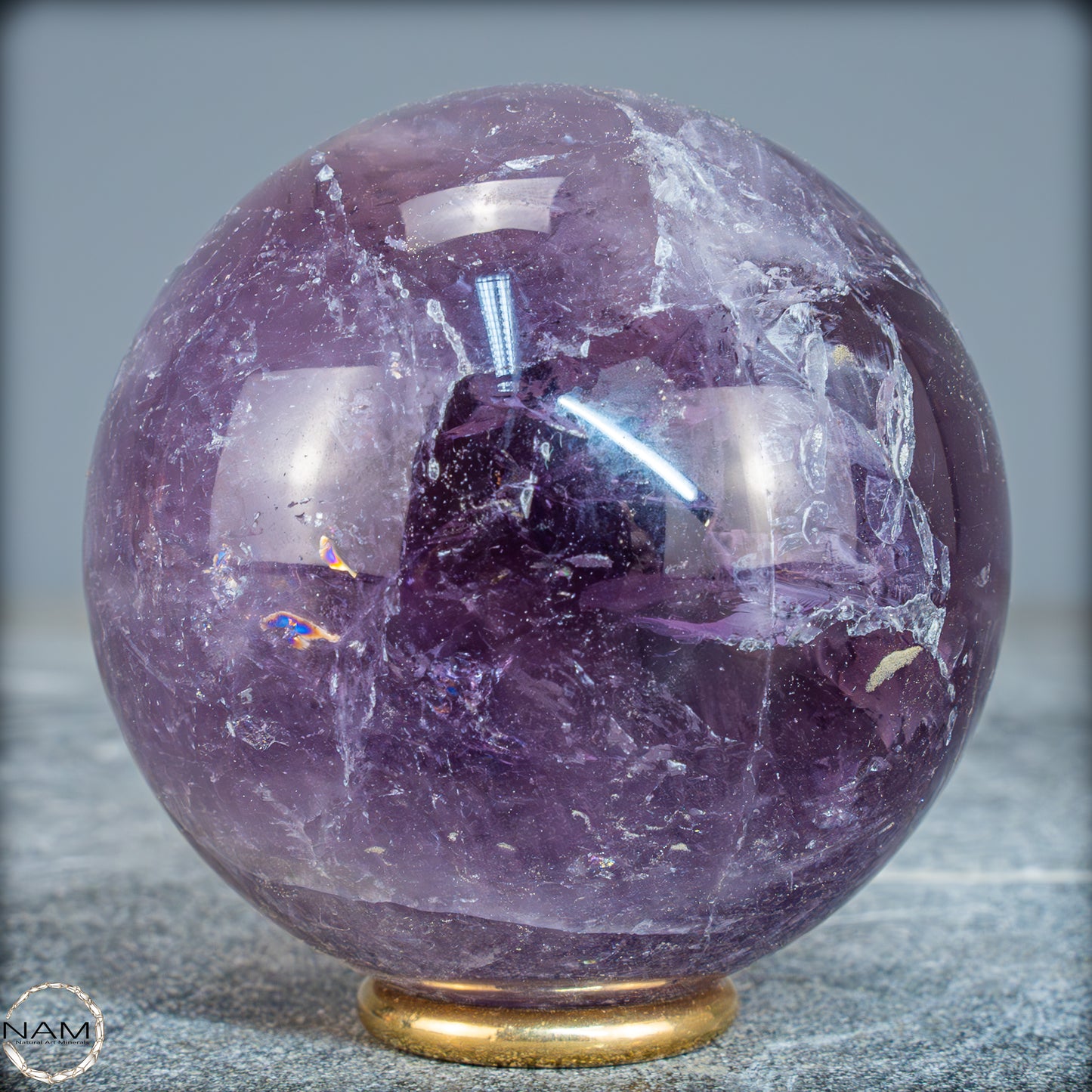 Natürliche Amethyst-Kristall Kugel, Brasilien - 404,38g - 66,6mm